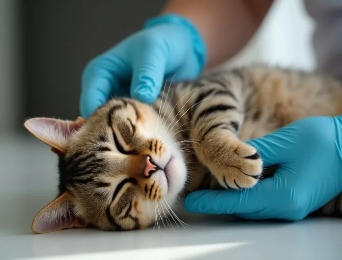 Specialist carefully handling a deceased cat with dignity in Carrum
